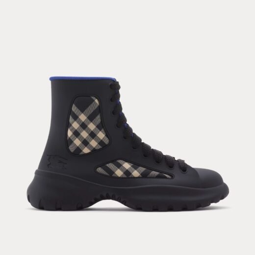 Burberry Bottes en caoutchouc noires Boulder – Noir / 35