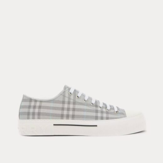 Burberry Baskets basses en coton gris à carreaux vintage – Gris / 35