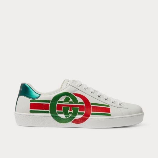 Gucci Baskets basses blanches en cuir imprimé Ace de – 35