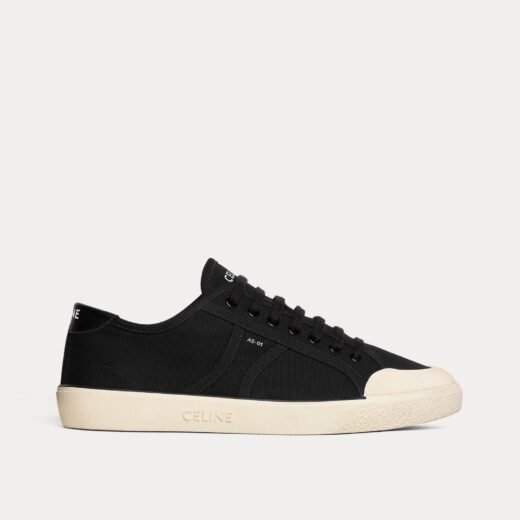 Celine Baskets basses noires AS-01 Alan en toile et cuir de veau – 35