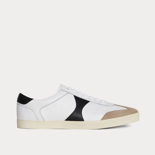 Celine Baskets basses à lacets Triomphe blanches et noires – 35