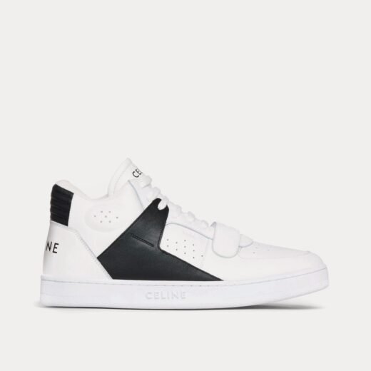 Celine Baskets mi-hautes CT-02 en cuir de veau scratch blanc optique / noir – 35