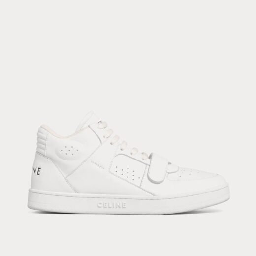 Celine Baskets montantes CT-02 Mid avec scratch en cuir de veau blanc optique – 35