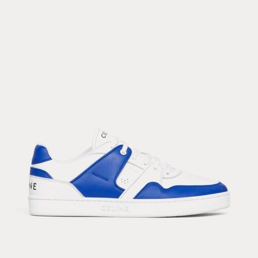 Celine Baskets basses à lacets CT-04 en cuir de veau blanc optique / bleu – 35