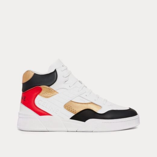 Celine Baskets montantes CT-06 en cuir de veau et cuir de veau laminé