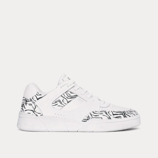 Celine Baskets basses CT-07 en cuir de veau et veau estampé zèbre