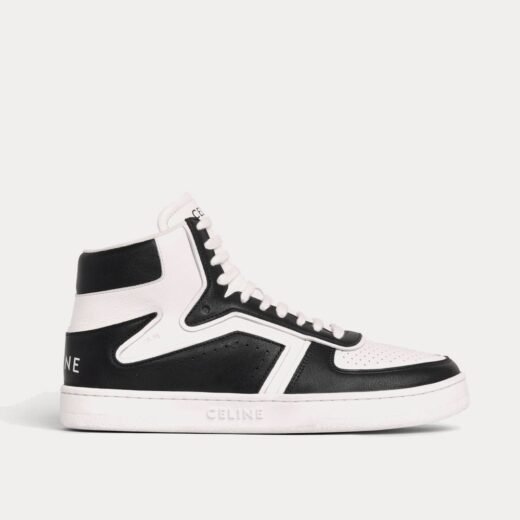 Celine Baskets montantes « Z » CT-01 en cuir de veau noir/blanc optique – 35