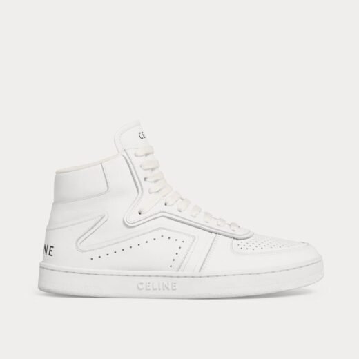 Celine Baskets montantes « Z » CT-01 en cuir de veau blanc optique – 35