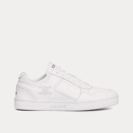 Celine Baskets basses à lacets CT-10 en cuir de veau blanc optique – 35