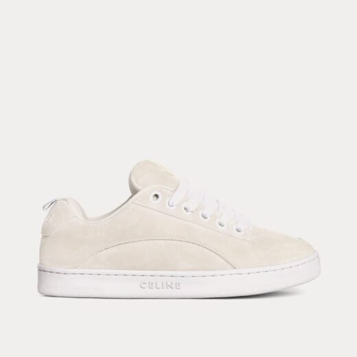 Celine Baskets basses Huntington en daim et maille blanc optique – 35