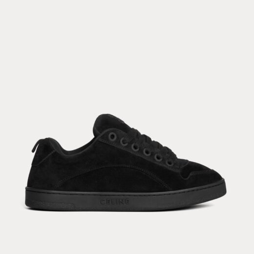 Celine Baskets basses noires Huntington en cuir de veau suédé et mesh – 35