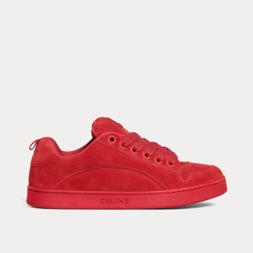 Celine Baskets basses Huntington en daim et maille rouges – 35