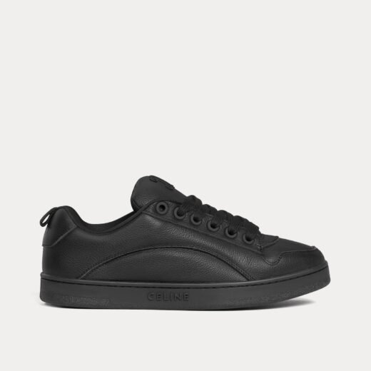 Celine Baskets basses noires Huntington en cuir vieilli et mesh – 35