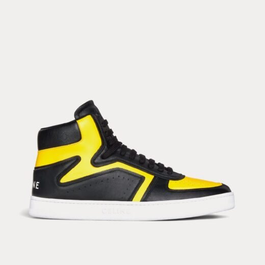 Celine Baskets montantes CT-01 noires et jaune vif – 35