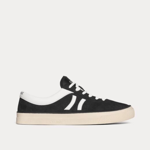 Celine Baskets basses Sunset en daim et cuir de veau noir/blanc optique – 35