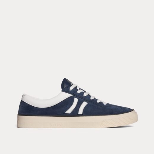 Celine Baskets basses Sunset en daim et cuir de veau bleu/blanc optique – 35