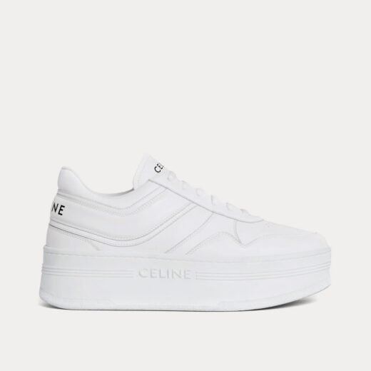 Celine Baskets basses blanches optiques Block avec semelle compensée – 35