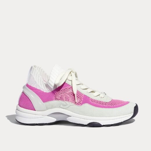 Chanel Baskets basses roses et blanches – 35