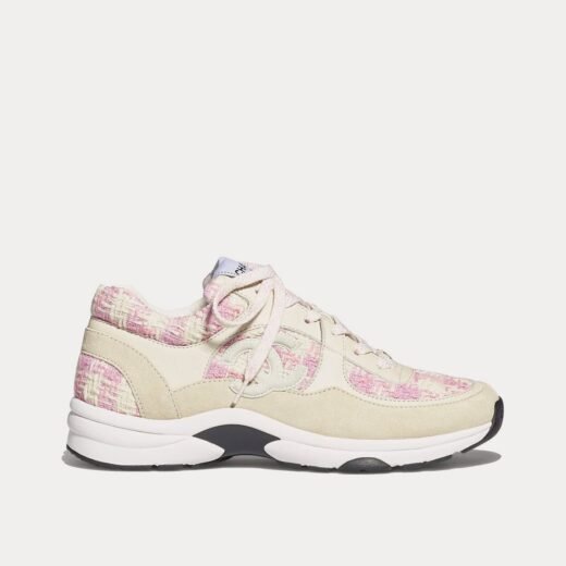 Chanel Baskets basses en tweed de coton