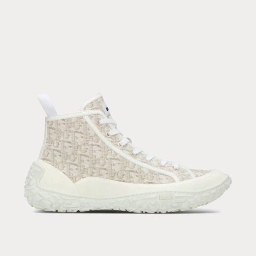 Dior Baskets montantes B28 Off-White en jacquard Dior Oblique et caoutchouc blanc – 35