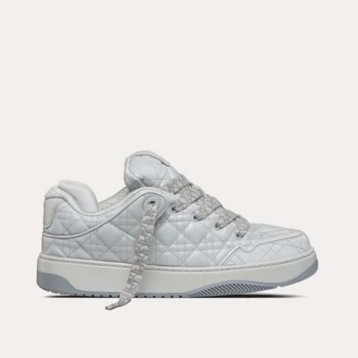Baskets basses Dior B9S Skater en cuir Kumo gris Cannage