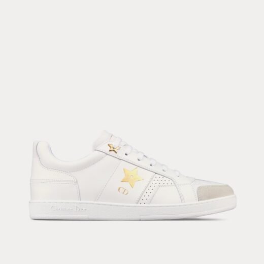 Baskets basses Dior Star en cuir de veau et daim blanc / doré – 35