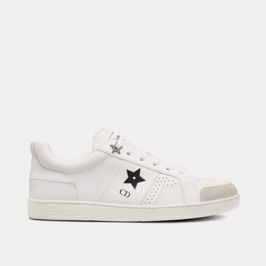 Baskets basses Dior Star en cuir de veau et daim blanc / noir – 35