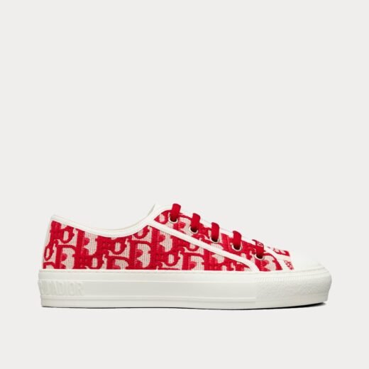 Dior Baskets basses en coton brodé Oblique framboise Walk'n'Dior – 35
