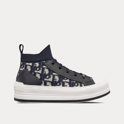 Dior Baskets montantes Walk'n'Dior Platform en maille technique et cuir de veau bleu foncé Dior Oblique – 35