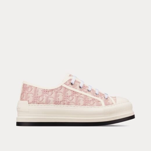 Dior Baskets basses Walk'n'Dior Platform en coton brodé Dior Oblique nude – 35