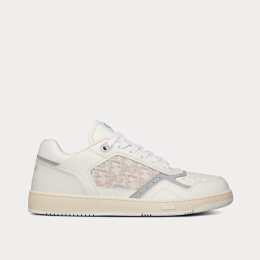 Baskets basses Dior B27 en cuir de veau lisse blanc et jacquard Dior Oblique blanc cassé – 35