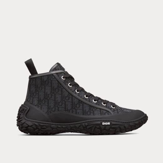 Baskets montantes Dior B28 noires en jacquard Dior Oblique et caoutchouc – 35