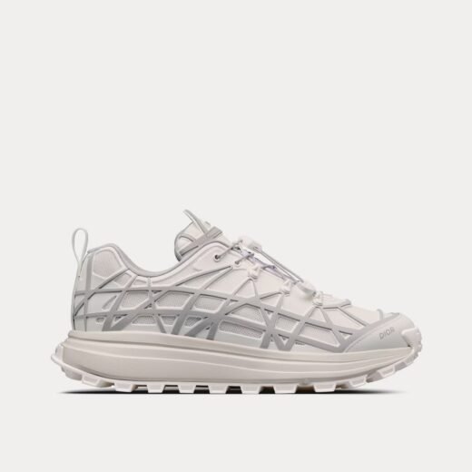 Baskets basses Dior B31 Runner en mesh technique et caoutchouc avec motif cannage déformé blanc / gris – 35