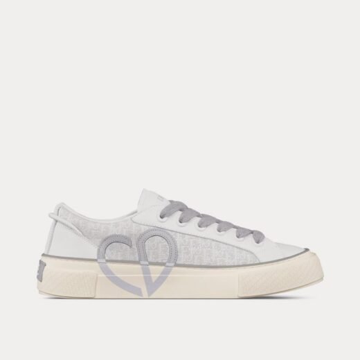 Baskets basses Dior B33 en cuir de veau lisse gris et cuir jacquard Dior Oblique gris – 35