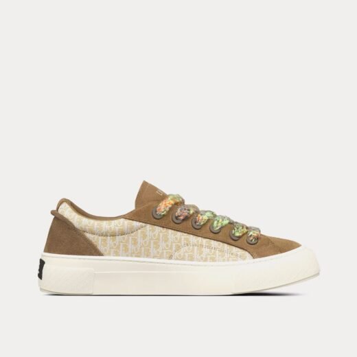 Baskets basses Dior B33 kaki et crème en jacquard Dior Oblique et daim kaki – 35