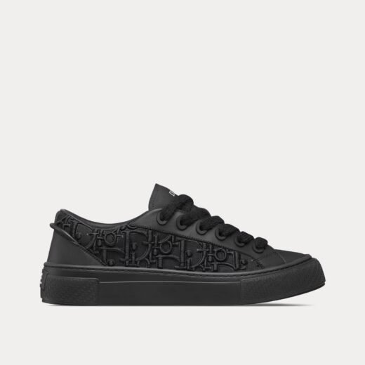 Baskets basses Dior B33 noires en cuir de veau lisse et broderie Dior Oblique en relief – 35