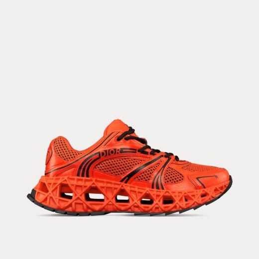 Dior Baskets basses x Kaws B35 NXXT en tissu technique rouge vermillon et mesh technique rouge vermillon – 35