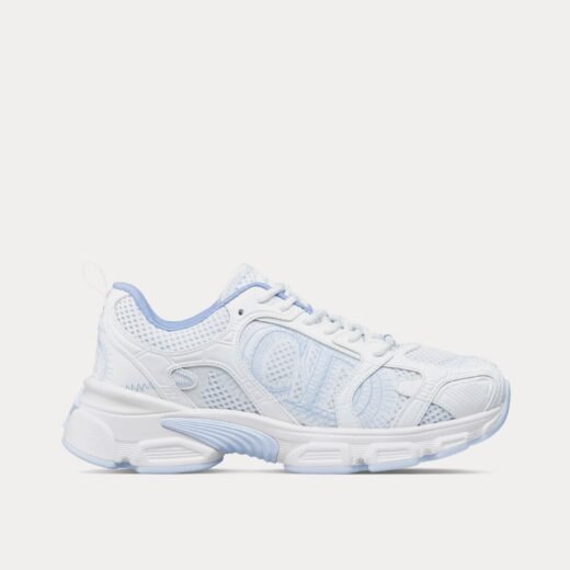 Baskets basses Dior Chrono en mesh et empiècements effet cuir blanc / bleu clair – 35