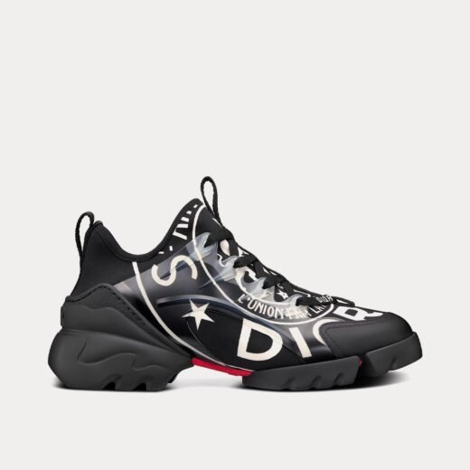 Baskets basses Dior D-Connect en tissu technique noir avec imprimé Dior Union – 35