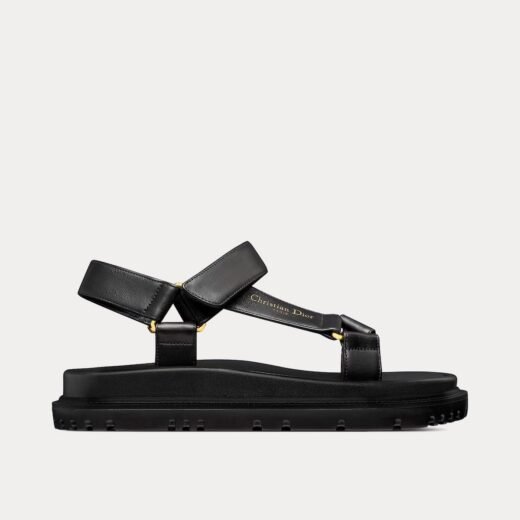 Sandales Dior D-Wave en cuir d'agneau noir – 35