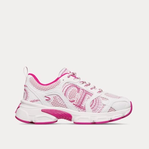 Baskets basses Dior Miss Dior Chrono en mesh et empiècements effet cuir blanc / fuchsia – 35
