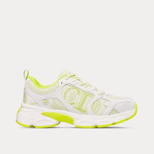 Baskets basses Dior Miss Dior Chrono en mesh et empiècements effet cuir blanc / vert citron – 35