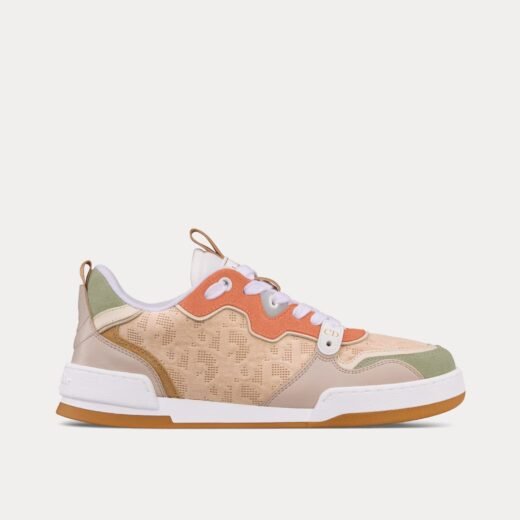 Baskets basses Dior One en cuir de veau perforé et daim beige / multicolore – 35