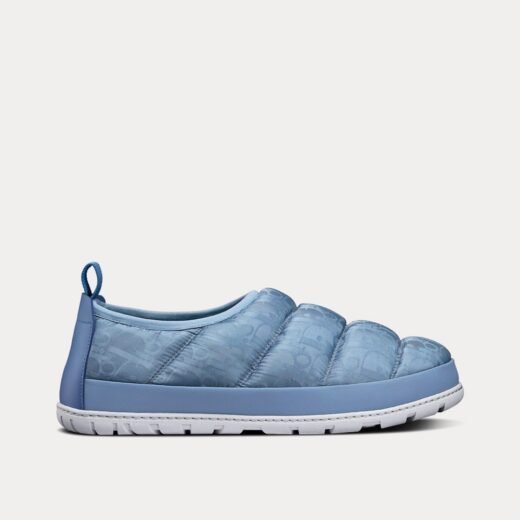 Chaussons Dior Snow bleus matelassés en tissu technique Dior Oblique Mirage – 35