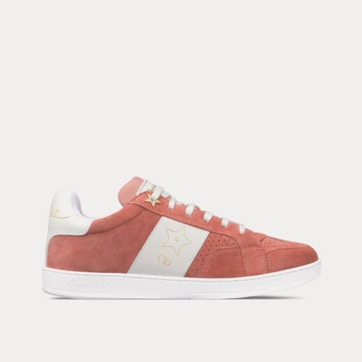 Baskets basses Dior Star en daim et cuir de veau rose pastel / blanc – 35