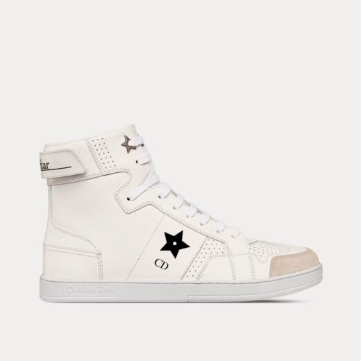 Baskets montantes blanches Dior Dior Star en cuir de veau et daim – 35