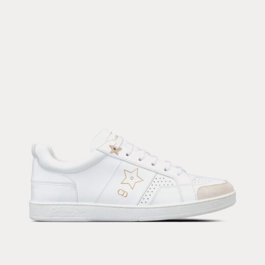 Baskets basses Dior Star en cuir de veau et daim blanc – blanc – 35