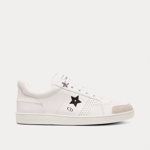 Baskets basses Dior Star en cuir de veau et daim blanc – EF8972900492 – 35