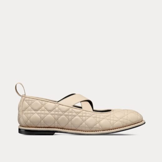 Sandales plates Dior Tendu en cuir de veau Kumo Cannage beiges – 35