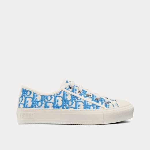 Baskets basses en coton bleu bleuet brodées Dior Oblique Walk'n'Dior – 35
